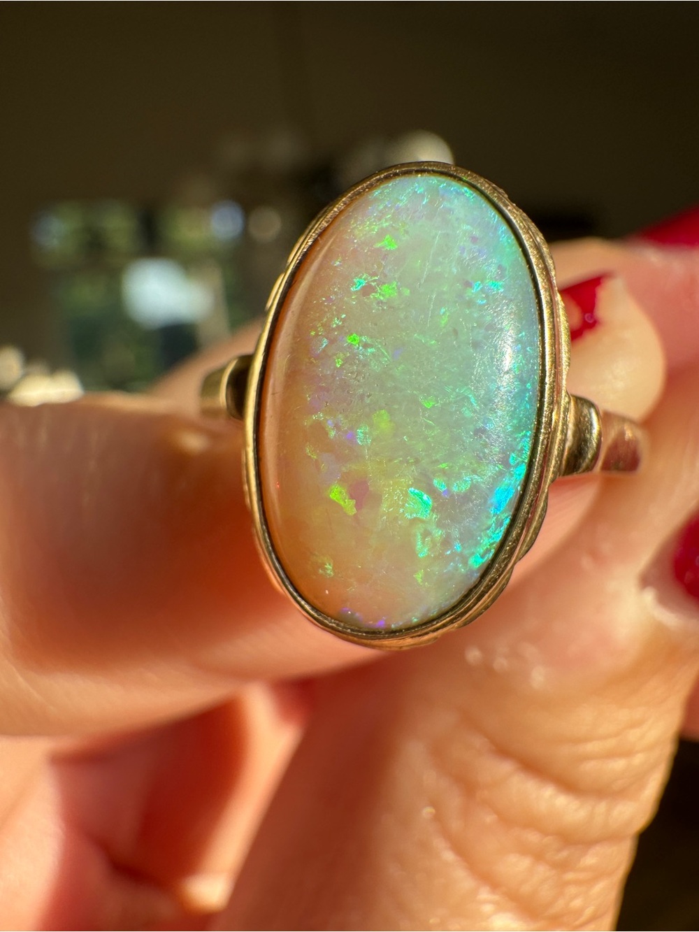14k Opal Bezel Set Ring